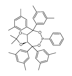 (3aS,8aS)-(+)-4,4,8,8-四(3,5-二甲基苯基)四氢-2,2-二甲基-6-苯基-1,3-二氧杂环戊烯并[4,5-e]二氧杂磷杂环庚烷结构式