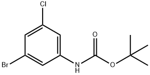(3-溴-5-氯苯基)氨基甲酸叔丁酯结构式