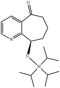 (R)-9-((三异丙基硅基)氧基-6,7,8,9-四氢-5H-环庚[B]吡啶-5-盐酸盐结构式
