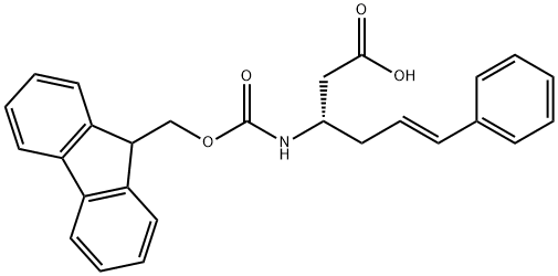 (S,E)-3-((((9H-芴-9-基)甲氧基)羰基)氨基)-6-苯基己-5-烯酸结构式