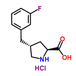 (R)-GAMMA-(3-FLUORO-BENZYL)-L-PROLINE-HCL结构式