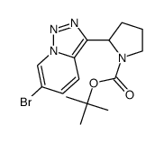 叔-丁基 2-(6-溴-[1,2,3]三唑并[1,5-a]吡啶-3-基)吡咯烷-1-甲酸基酯结构式