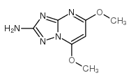 2-氨基-5,7-二甲氧基-1,2,4-三嗪并[1,5-a]嘧啶结构式