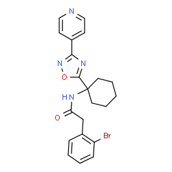 2-(2-溴苯基)-N-(1-(3-(吡啶-4-基)-1,2,4-噁二唑-5-基)环己基)乙酰胺结构式