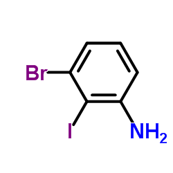 3-溴-2-碘苯胺结构式