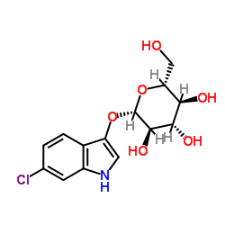 6-氯-3-吲哚基-beta-D-吡喃葡萄糖苷结构式