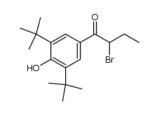 2-Brom-2-ethyl-4'-hydroxy-3',5'-di-tert.-butyl-acetophenon Structure