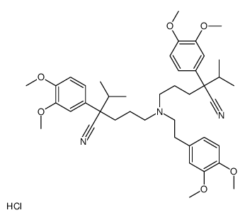 5-[[4-cyano-4-(3,4-dimethoxyphenyl)-5-methylhexyl]-[2-(3,4-dimethoxyphenyl)ethyl]amino]-2-(3,4-dimethoxyphenyl)-2-propan-2-ylpentanenitrile,hydrochloride结构式