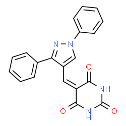 5-((1,3-diphenyl-1H-pyrazol-4-yl)methylene)pyrimidine-2,4,6(1H,3H,5H)-trione结构式