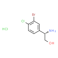 (S)-2-氨基-2-(3-溴-4-氯苯基)乙醇盐酸盐结构式