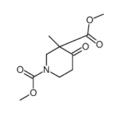 3-甲基-4-氧代-哌啶-1,3-二羧酸二甲酯结构式