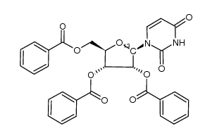 [1'-13C]-2',3',5'-tri-O-benzoyl-N4-benzoyluridine Structure