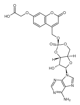 [7-(carboxymethoxy)coumarin-4-yl]methyl ester of cAMP结构式