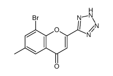 8-bromo-6-methyl-2-(2H-tetrazol-5-yl)chromen-4-one structure