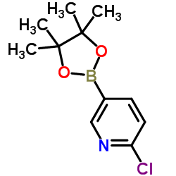 2-氯-5-(4,4,5,5-四甲基-1,3,2-二氧硼烷)吡啶结构式
