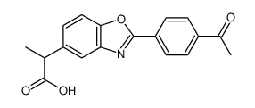 2-(4-Acetylphenyl)-α-methyl-5-benzoxazoleacetic acid结构式