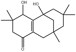 3,4,5,6,7,8,9,10-Octahydro-4,5-dihydroxy-3,3,7,7,9-pentamethyl-5,9-methanobenzocycloocten-1(2H)-one结构式