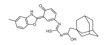 Tricyclo[3.3.1.13,7]decane-1-acetamide, N-[[[4-hydroxy-3-(5-methyl-2-benzoxazolyl)phenyl]amino]thioxomethyl]- (9CI) structure
