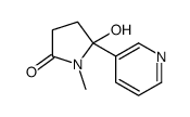 5-hydroxy-1-methyl-5-pyridin-3-yl-pyrrolidin-2-one structure