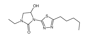1-ethyl-4-hydroxy-3-(5-pentyl-1,3,4-thiadiazol-2-yl)imidazolidin-2-one结构式
