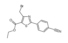 4-bromomethyl-2-(4-cyanophenyl)-thiazole-5-carboxylic acid ethyl ester Structure