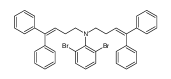 2,6-dibromo-N,N-bis(4,4-diphenylbut-3-enyl)aniline结构式