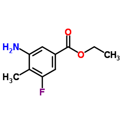 3-氨基-5-氟-4-甲基苯甲酸乙酯结构式