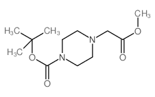 4-甲氧基羰基甲基哌嗪-1-羧酸叔丁酯结构式