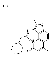 1-Piperidineacetamide, N-(4,8-dimethyl-2-oxo-2H-furo(2,3-h)-1-benzopyr an-9-yl)-, hydrochloride structure