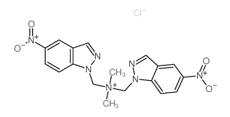 dimethyl-bis[(5-nitroindazol-1-yl)methyl]azanium结构式