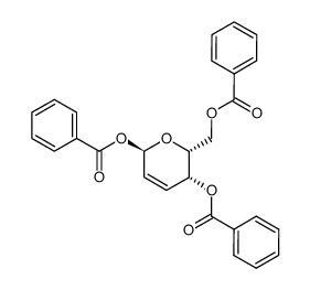 1,4,6-tri-O-benzoyl-2,3-dideoxy-α-D-threo-hex-2-enopyranose结构式