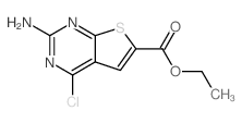 2-氨基-4-氯噻吩并[2,3-d]嘧啶-6-羧酸乙酯结构式