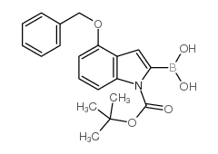 4-苄氧基-1-BOC-吲哚-2-硼酸结构式