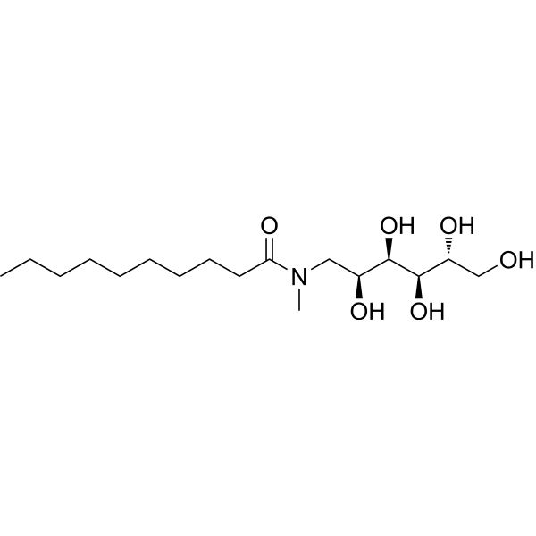 |N|-癸酰基-|N|-甲基葡糖胺结构式