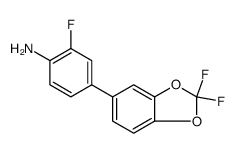 Benzenamine, 4-(2,2-difluoro-1,3-benzodioxol-5-yl)-2-fluoro Structure