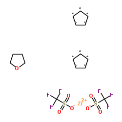 双(三氟甲磺酸)二茂锆四氢呋喃络合物结构式
