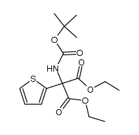 diethyl 2-((tert-butoxycarbonyl)amino)-2-(thiophen-2-yl)malonate结构式