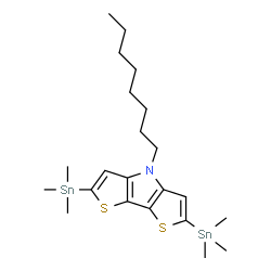 4-辛基-2,6-二(三甲基锡基)-4H-二噻吩并[3,2-b:2',3'-d]吡咯结构式