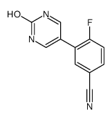 4-fluoro-3-(2-oxo-1H-pyrimidin-5-yl)benzonitrile Structure
