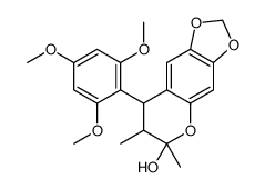6,7-dimethyl-8-(2,4,6-trimethoxyphenyl)-7,8-dihydro-[1,3]dioxolo[4,5-g]chromen-6-ol结构式