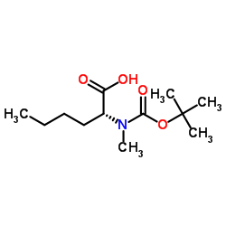 N-叔丁氧羰基-N-甲基-L-正亮氨酸结构式
