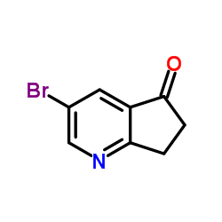 3-溴-6,7-二氢-5H-2,3-环戊烯并吡啶-5-酮结构式