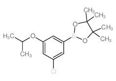2-(3-氯-5-异丙氧基苯基)-4,4,5,5-四甲基-1,3,2-二氧硼杂环戊烷结构式