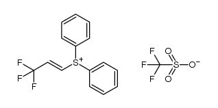 E-(β-trifluoromethyl)vinyl diphenylsulfonium trifluoromethanesulfonate Structure