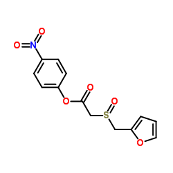 alpha-(2-呋喃甲基亚磺酰基)乙酸-(4-硝基苯酚)酯结构式