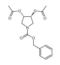 (+/-)-(3S,4S)-3,4-diacetoxy-1-benzyloxycarbonylpyrrolidine Structure