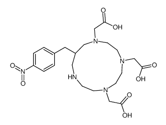 12(4-nitrobenzyl)-1,4,7,10-tetraazacyclotridecane-1,4,7-triacetic acid structure