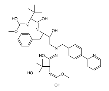 methyl N-[(2S)-4-hydroxy-1-[2-[(2S,3S)-2-hydroxy-3-[[(2S)-2-(methoxycarbonylamino)-3,3-dimethylbutanoyl]amino]-4-phenylbutyl]-2-[(4-pyridin-2-ylphenyl)methyl]hydrazinyl]-3,3-dimethyl-1-oxobutan-2-yl]carbamate Structure