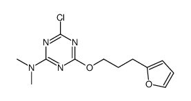4-chloro-6-[3-(furan-2-yl)propoxy]-N,N-dimethyl-1,3,5-triazin-2-amine结构式