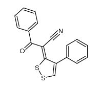 (Z)-3-oxo-3-phenyl-2-(4-phenyl-3H-1,2-dithiol-3-ylidene)propanenitrile结构式